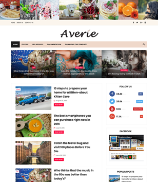 Averie Minimalblogger template