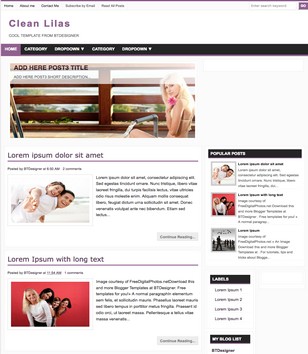 Clean Lilasblogger template