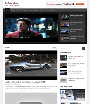 DeTube Videoblogger template