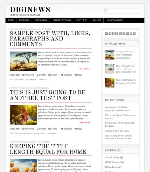 Diginews For Newsblogger template