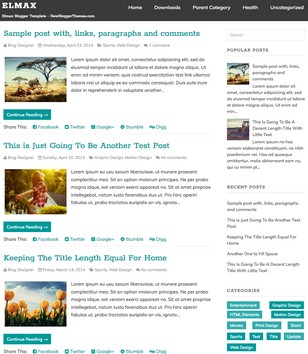 Elmax Simpleblogger template