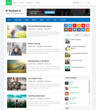 G Vusion 2blogger template