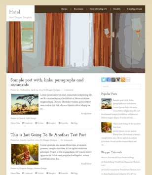 Hotel Food and Drinkblogger template