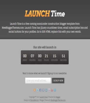 Launch Time Responsiveblogger template