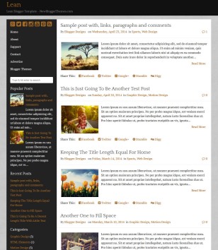 Lean 2 columnsblogger template