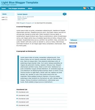Light Blueblogger template