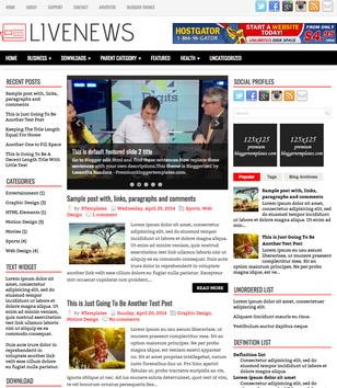 LiveNews 3 columnsblogger template