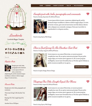 Lovebirds Pinkblogger template