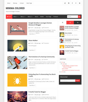 New Minima Coloredblogger template
