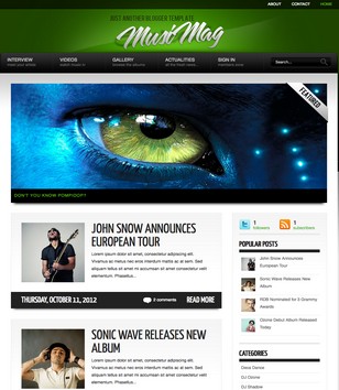 MusiMag Green Skinblogger template
