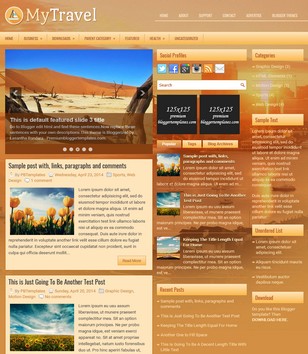 MyTravel 3 columnsblogger template