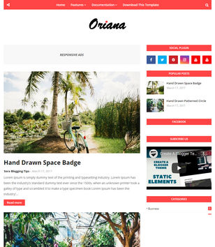 Orianablogger template