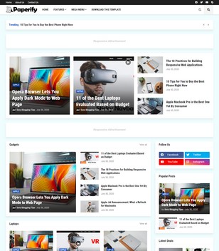 Paperifyblogger template