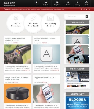 PickPress Responsiveblogger template