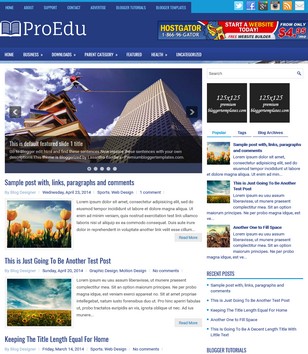 ProEdu Blueblogger template