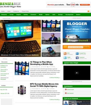 Resizable Responsiveblogger template