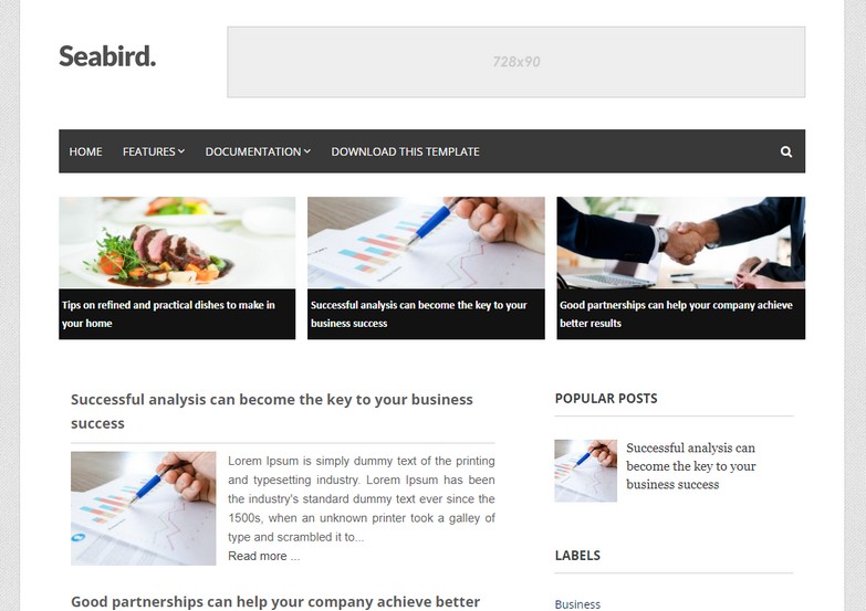 SeaBird Responsiveblogger template