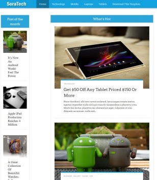 Sora Tech Responsiveblogger template