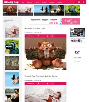 Sticky Gag Pink Responsiveblogger template