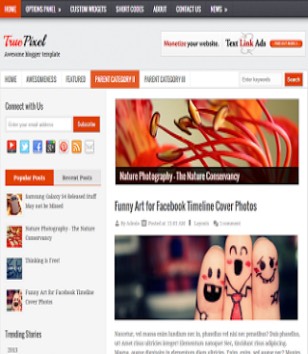 True Pixel Blogger Theme9blogger template